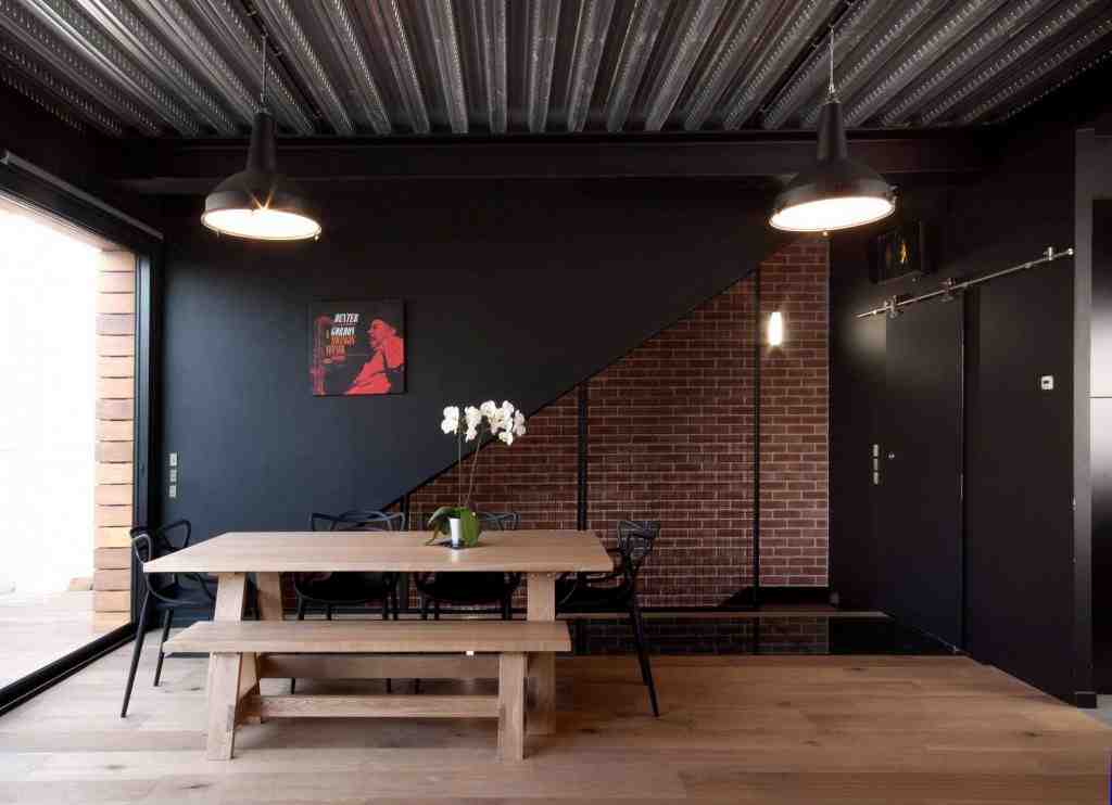 maison, de, style, industriel